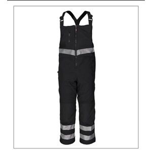 Black-Insulated Softshell Enhanced Visibility Bib Overalls